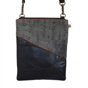 Vaan Leather Boho Up-cycled Crossbody Madison Black